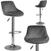 Hoker barowy z oparciem Nerra szary