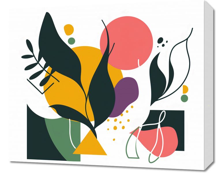 Obraz 60x50cm Kolorowa Abstrakcja Botaniczna zdjęcie 1