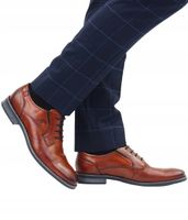 Skórzane buty formalne męskie Bugatti - koniakowy brąz Rozm 43