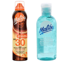 Malibu SPF30 Balsam Ochronny W Aerozolu 175ml + Żel Po Opalaniu 100ml