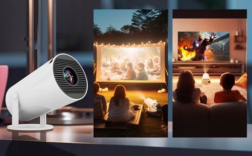 PROJEKTOR HY300 PRO 2025 WERSJA 4K WIFI PRZENOŚNY SMART ANDROID TV RZUTNIK na Arena.pl