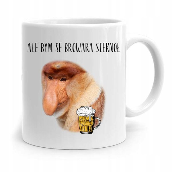 Kubek Śmieszny Nosacz Janusz Bym Browara Sieknoł Z Nadrukiem Ze Zdjęciem zdjęcie 1