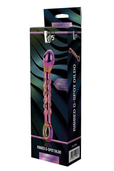 Glamour Glass Ribbed G-Spot Dildo zdjęcie 1