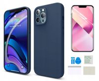 Etui granatowe do IPHONE 12 / 12 PRO obudowa matt + folia ochronna na ekran