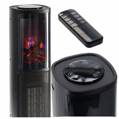 KOMINEK ELEKTRYCZNY KOLUMNOWY TERMOWENTYLATOR 2000W EFEKT PŁOMIENIA na Arena.pl