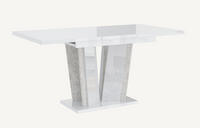 Stół rozkładany kuchenny lub salon 120 -160 cm Biały połysk DOXI 2