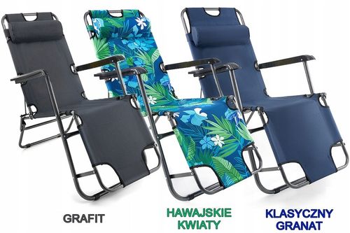 3 WZORY LEŻAK PLAŻOWY FOTEL OGRODOWY SKŁADANY NA PLAŻĘ 2W1 na Arena.pl