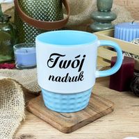 Pastelowy jasnoniebieski kubek Diamond z Twoim nadrukiem
