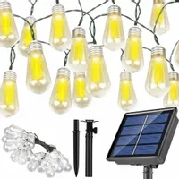 GIRLANDA OGRODOWA LAMPA SOLARNA 20LED DUŻE ŻARÓWKI