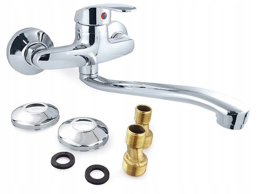 BATERIA KUCHENNA UMYWALKOWA KRAN ŚCIENNA RUCHOMA WYLEWKA KRAN DO na Arena.pl