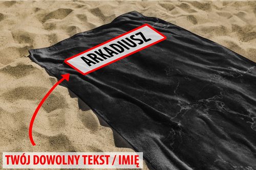 RĘCZNIK Marmur czarny z twoim dowolnym tekstem 150x100cm 045J na Arena.pl