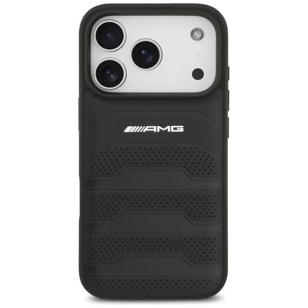 Etui AMG Leather Debossed Lines Logo do iPhone 17 Pro czarny zdjęcie 3