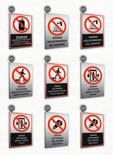 Tabliczka znak informacyjny 20x15 Srebrna ZAKAZ SKAKANIA DO WODY Dibond na Arena.pl