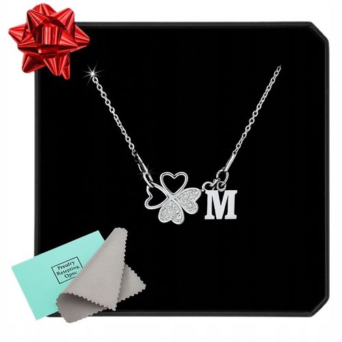 Naszyjnik srebrny z cyrkoniami KONICZYNKA LITERKA łańcuszek srebro 925 na Arena.pl