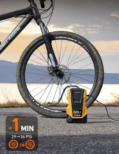 Kompresor Samochodowy 12V 230V Feegar Sprężarka Pompa Przenośna Do Kół Led na Arena.pl