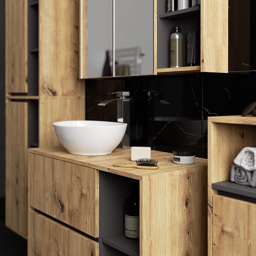 SZAFKA ŁAZIENKOWA WISZĄCA VAMI W35 1D 1W DĄB ARTISAN / GRAFIT SZARY na Arena.pl