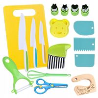 MONTESSORI ZESTAW BEZPIECZNYCH NOŻY AKCESORIÓW KUCHENNYCH DLA DZIECI 17 EL.