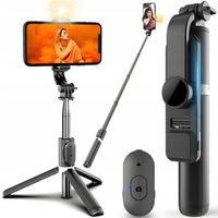 SELFIE STICK STATYW KIJEK DO TELEFONU Z PILOTEM LAMPA LED BLUETOOTH TRIPOD