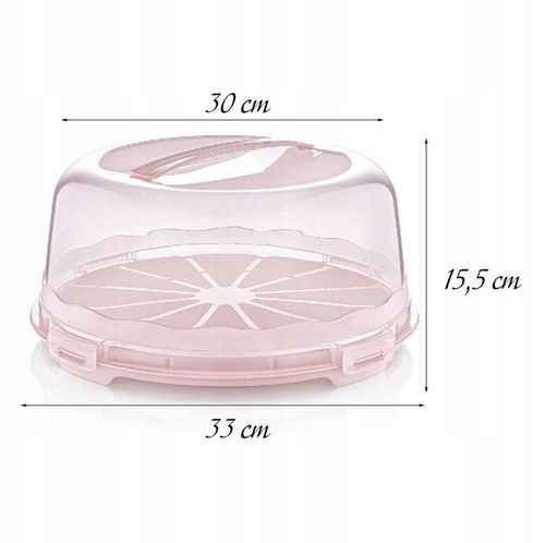 POJEMNIK NA CIASTO 30cm wypieki TORTOWNICA z uchwytem ZAMYKANA pudełko na Arena.pl