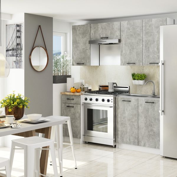 Szafka kuchenna wisząca OLIWIA 50 cm H720 1 drzwi 2 półki - biała beton zdjęcie 4