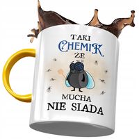 Kubek Żółty Dla Chemika Taki Że Mucha Nie Siada Z Nadrukiem Ze Zdjęciem