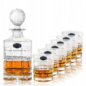ZESTAW KARAFKA 850 ML I SZKLANKI 300 ML do whisky FESTA ITALIA nowoczesne