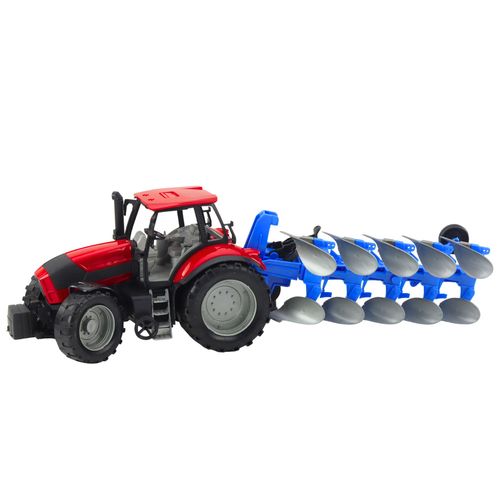 Traktor Rolniczy Farmerski Z Pługiem Napęd Czerwony 50cm na Arena.pl