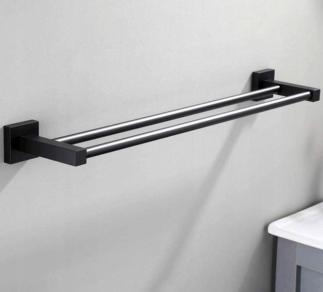 Wieszak Ścienny Łazienkowy Na Ręczniki Czarny 40Cm zdjęcie 11