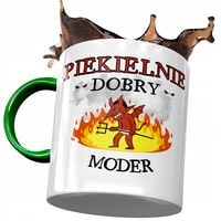 Kubek Zielony Dla Modera Piekielnie Dobry Z Nadrukiem Ze Zdjęciem