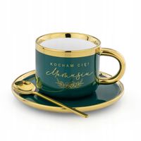 Elegancka Filiżanka ze Złotym Grawerem Prezent dla Mamy na Mikołajki Święta