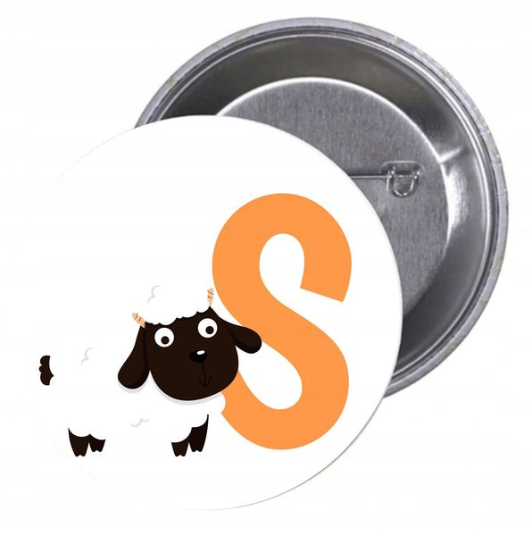 Przypinki buttony LITERKI DLA DZIECI - S zdjęcie 1