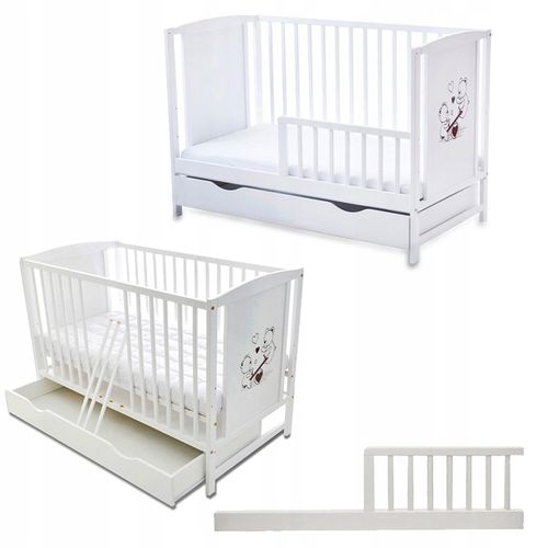 Łóżeczko z szufladą BAJKA + BARIERKA - TAPCZANIK na Arena.pl