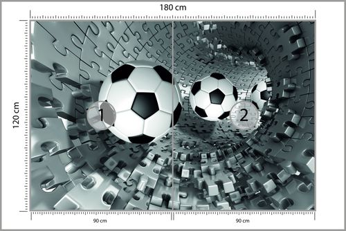 Emaga Fototapeta Piłka Nożna Puzzle 3D Flizelina Zmywalna 180x120 na Arena.pl