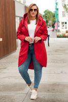 Cudowny płaszcz Pv-3 midi czerwony Rozmiar - XL