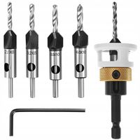WIERTŁA Z OGRANICZNIKIEMØ 2,8/3,2/3,5/4 mm x 8 mm X6 POGŁĘBIAJĄCE DO DREWNA