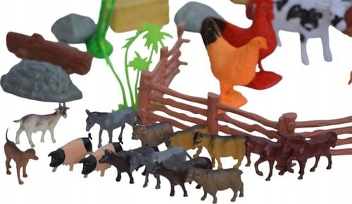 FARMA FIGURKI ZWIERZĘTA WIEŚ DUŻY ZESTAW W POJEMNIKU GOSPODARSKIE ZAGRODA M na Arena.pl