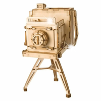 Robotime Drewniany Model Puzzle 3D Kamera Aparat Organizer Vintage