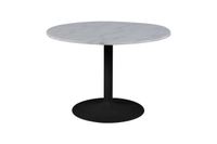 Stół Tarifa biały marmur czarna podstawa okrągły