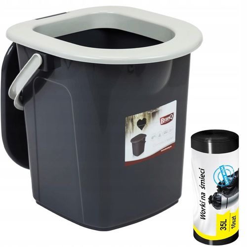 TOALETA TURYSTYCZNA PRZENOŚNA 22L WIADRO WC KIBEL Z DESKĄ UCHWYT + WORKI na Arena.pl
