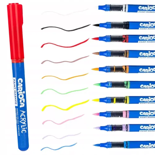 Markery akrylowe z pędzelkiem CARIOCA blister 10 kol. na Arena.pl