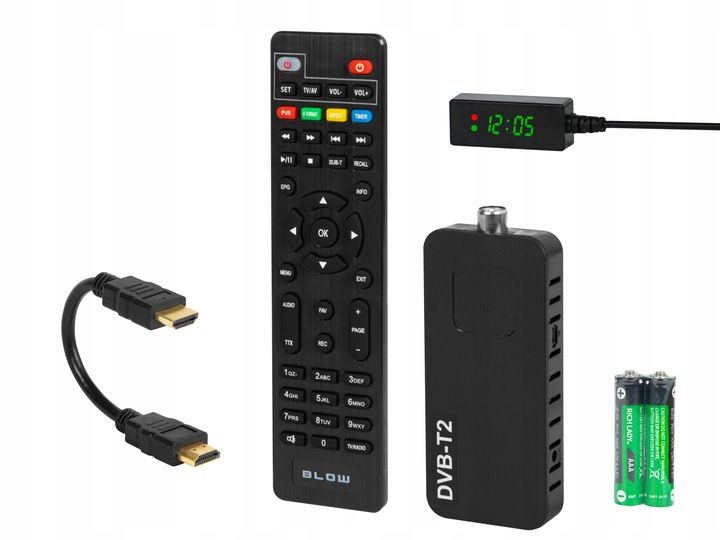 DEKODER TUNER TV DVB-T2 HEVC H.265 FULL HD MINI STICK PILOT ZESTAW zdjęcie 4