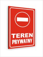 Tabliczka znak informacyjny dibond 40x30 TEREN PRYWATNY nadruk UV