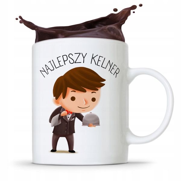 Dla Kelnera Kubek Na Prezent Najlepszy Kelner Z Nadrukiem Ze Zdjęciem zdjęcie 1