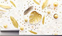 Fototapeta ZŁOTE LIŚCIE PIÓRA GWIAZDKI 370x250