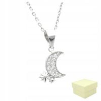 Srebrny Naszyjnik Damski 925 Gwiazdka Gwiazda Księżyc Idealny na Prezent