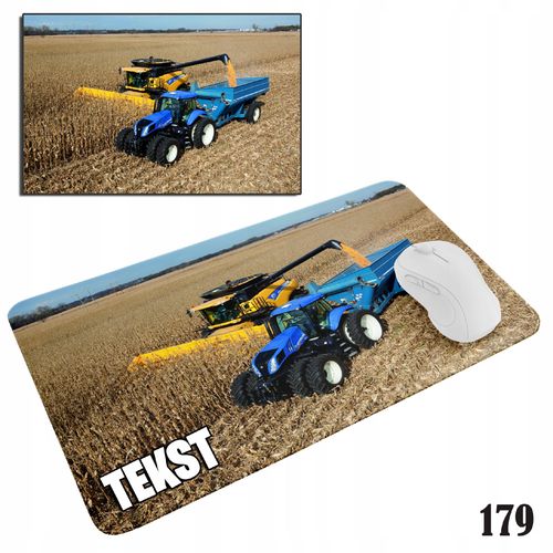 PODKŁADKA POD MYSZKĘ MYSZ WZORY DO WYBORU - KOMBAJN NEW HOLLAND 20x24cm na Arena.pl