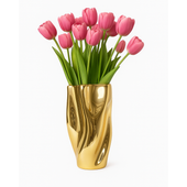 Wysoki złoty wazon Fale 26