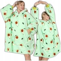 BLUZA KOC OVERSIZE KOCBLUZA 2W1 GRUBA XXL ZIELONA FUTRZAK KOCOBLUZA