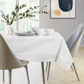 Obrus plamoodporny GAIA 140x300 owal biały AmeliaHome
