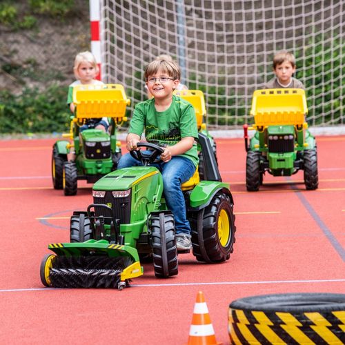 RollyX-Trac Premium John Deere Traktor na Pedały Łyżka Ciche Koła 3-10 Lat do 50kg Rolly Toys - Zielony na Arena.pl